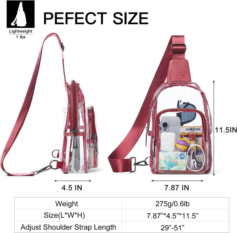 LATMAP Clear Bag for Stadium Events, Clear Purse for Women Stadium Crossbody Bag, Transparent Bag for Concerts Sports - Image 5